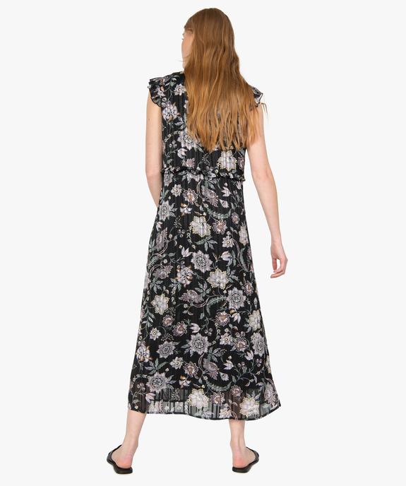 Robe femme à motifs fleuris et rayures pailletées - GEMO(FEMME PAP) Robe femme à motifs fleuris et rayures pailletées vue3 - GEMO(FEMME PAP) - GEMO