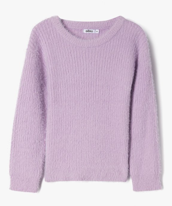 Pull en maille côtelée douce coupe ajustée fille vue1 - GEMO (ENFANT) - GEMO