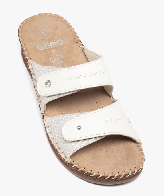 Mules femme confort à brides ajustables en cuir vue5 - GEMO (CONFORT) - GEMO