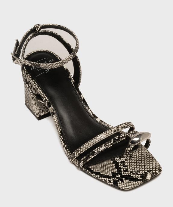 Sandales à talon trapèze et brides bijou femme - Follow Me vue5 - FOLLOW ME - GEMO