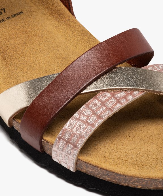 Sandales femme compensées dessus cuir vue6 - GEMO 4G FEMME - GEMO