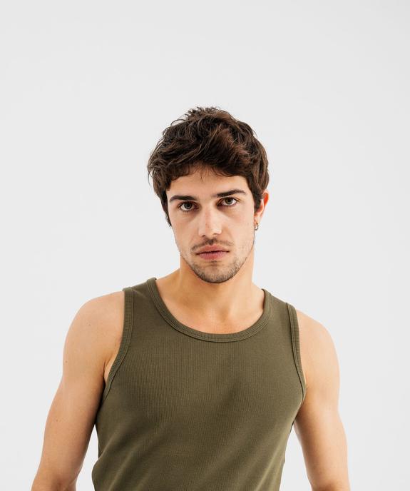 Débardeur uni en maille côtelée homme vue2 - GEMO 4G HOMME - GEMO