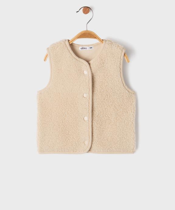 Gilet sans manches façon sherpa bébé fille vue1 - GEMO(BEBE DEBT) - GEMO