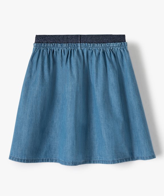 Jupe fille patineuse en chambray à taille élastiquée vue3 - GEMO (ENFANT) - GEMO