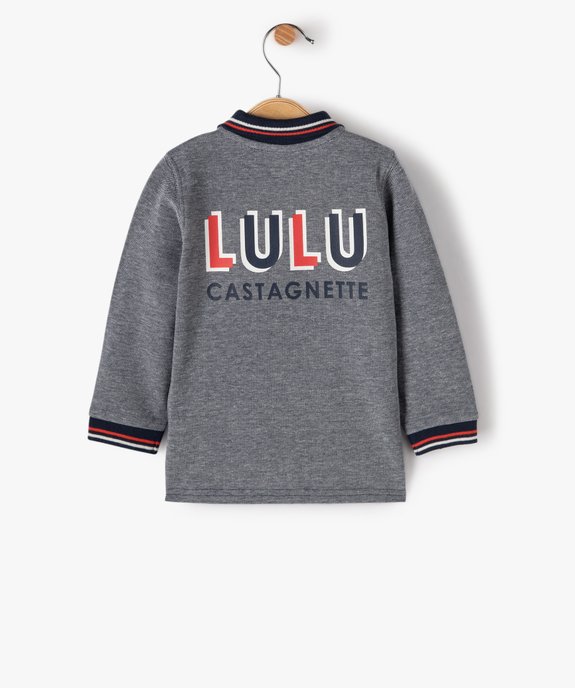 Polo bébé garçon tricolore à manches longues – LuluCastagnette vue3 - LULUCASTAGNETTE - GEMO