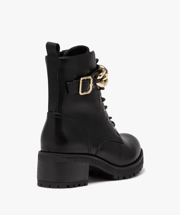 Boots fille unies à talon carré avec chaîne fantaisie vue4 - GEMO (ENFANT) - GEMO