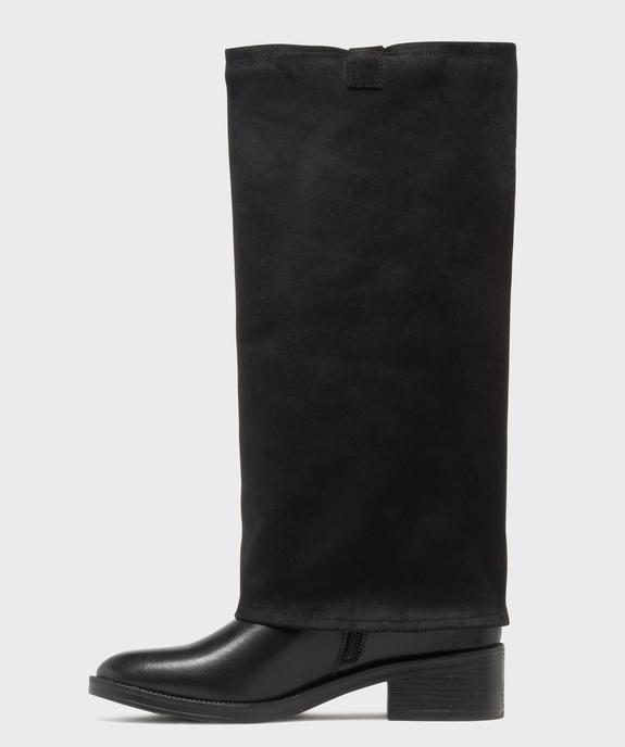 Bottes cavalières 2-en-1 avec guêtres en suédine amovibles femme vue3 - FOLLOW ME - GEMO