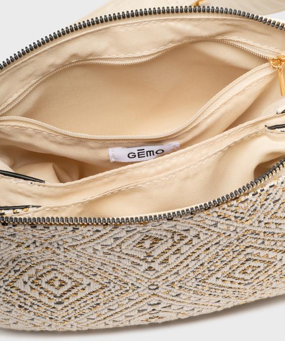 Sac bandoulière à trois soufflets devant en toile femme vue3 - GEMO (ACCESS) - GEMO