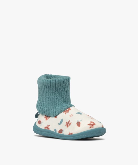 Chaussons bébé garçon à col chaussette petit renard vue2 - GEMO 4G BEBE - GEMO