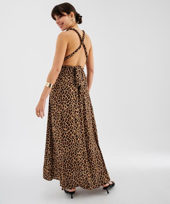Robe longue dos-nu multi-look en viscose femme vue5 - GEMO(FEMME PAP) - GEMO