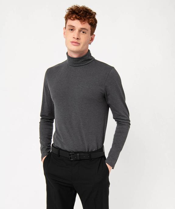 Tee-shirt homme à large col roulé coupe slim vue2 - GEMO (HOMME) - GEMO