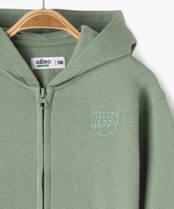 Sweat zippé à capuche bébé garçon vue2 - GEMO 4G BEBE - GEMO