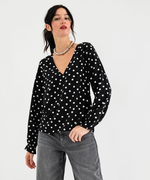 Blouse imprimée en viscose avec décolleté en V femme vue1 - GEMO 4G FEMME - GEMO