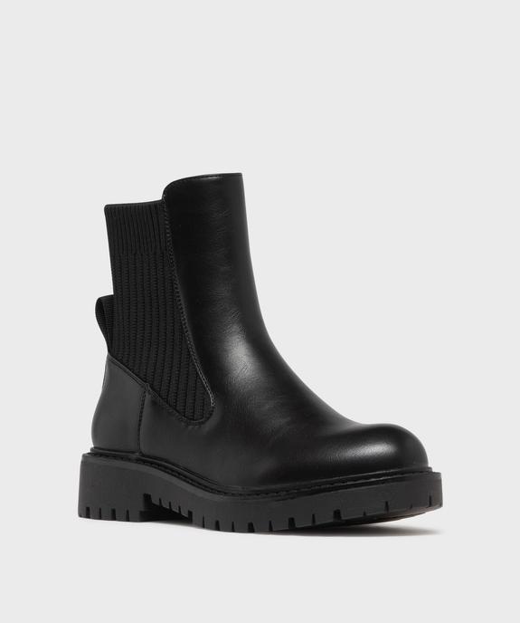 Boots femme à col chaussette avec semelle crantée  vue8 - 5 MILES - GEMO