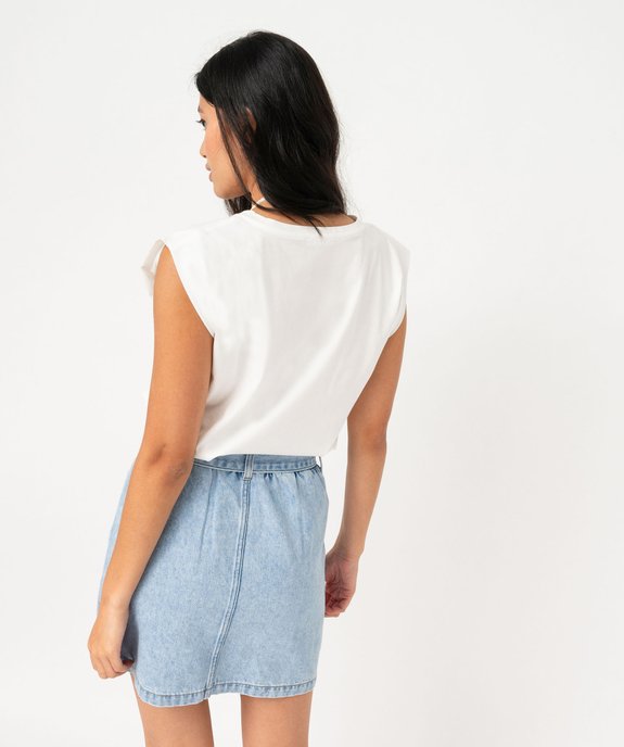 Tee-shirt manches courtes loose avec imprimé brillant femme vue3 - GEMO(FEMME PAP) - GEMO