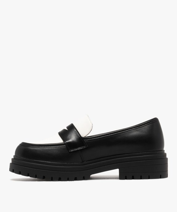 Mocassins bicolores à épaisse semelle crantée femme vue5 - 5 MILES - GEMO