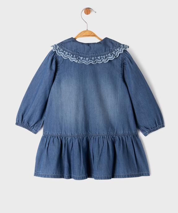 Robe en jean à manches longues et col Claudine bébé fille - LuluCastagnette vue3 - LULU CASTAGNETTE GEMO FOR GOOD - GEMO