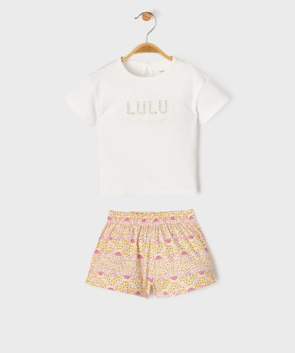 Ensemble 2 pièces tee-shirt et short bébé fille - LuluCastagnette vue3 - LULU CASTAGNETTE GEMO FOR GOOD - GEMO