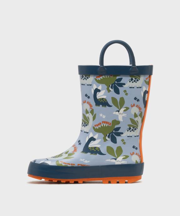 Bottes de pluie imprimé dinosaures garçon vue3 - 5 MILES - GEMO