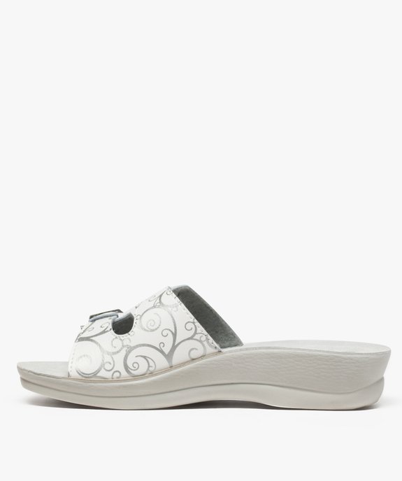 Mules femme confort avec brides à boucles - Cloggy vue3 - GEMO (EQUIPT) - GEMO
