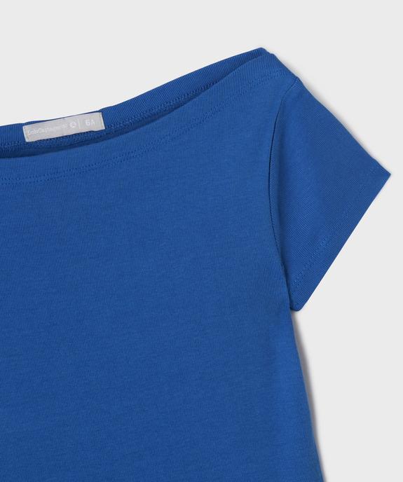 Tee-shirt manches courtes à col bateau fille - LuluCastagnette vue2 - LULU CASTAGNETTE GEMO FOR GOOD - GEMO