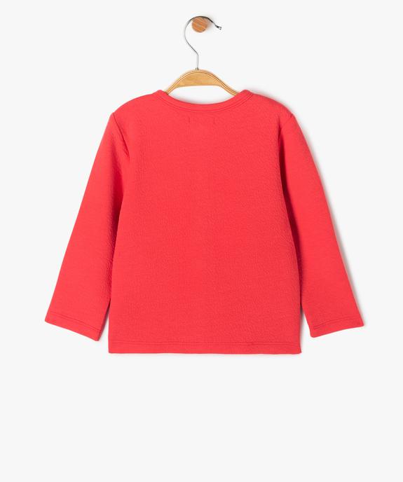 Sweat bébé fille gaufré à boutons-pression vue3 - GEMO(BEBE DEBT) - GEMO