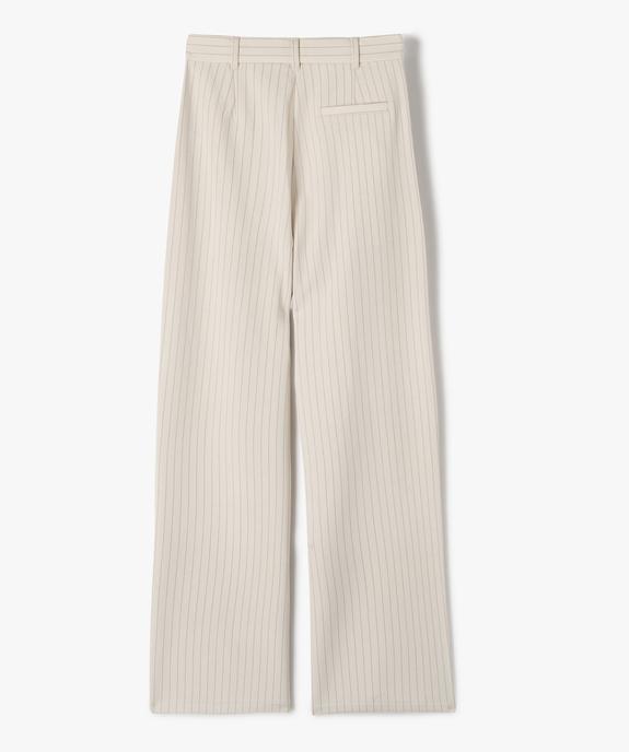 Pantalon large et souple à taille haute et fines rayures fille vue5 - GEMO (JUNIOR) - GEMO