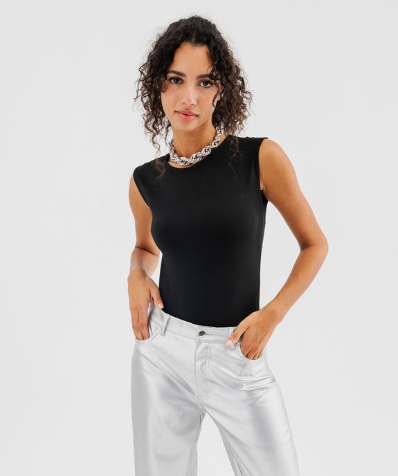 Body sans manches en maille extensible femme vue2 - GEMO(FEMME PAP) - GEMO