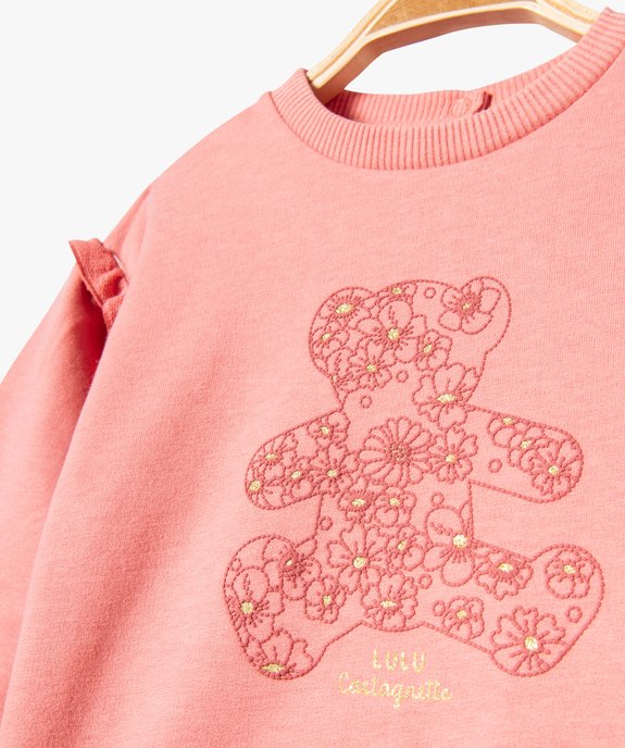 Ensemble 2 pièces sweat brodé et legging fleuri bébé fille - LuluCastagnette vue2 - LULUCASTAGNETTE - GEMO