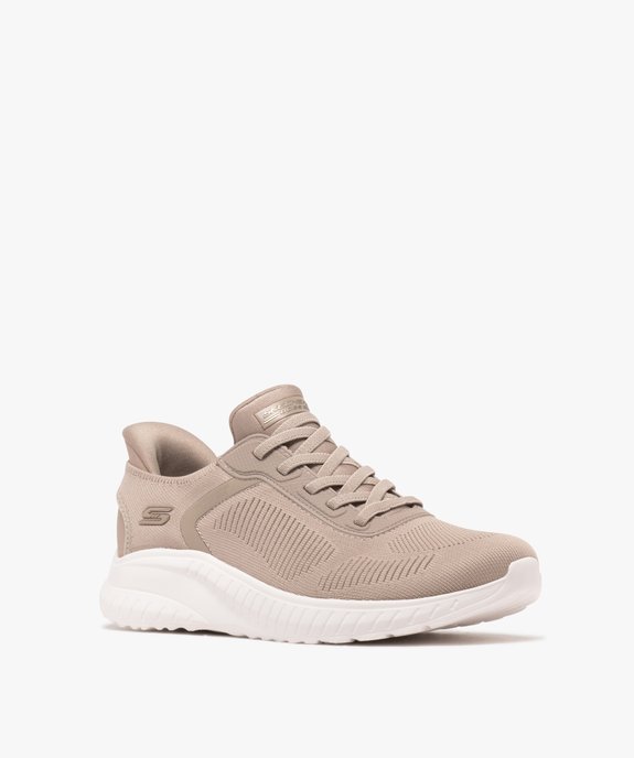 Baskets femme souples à enfiler avec semelle à rainures Slip ins Bobsquad - Skechers vue2 - SKECHERS - GEMO