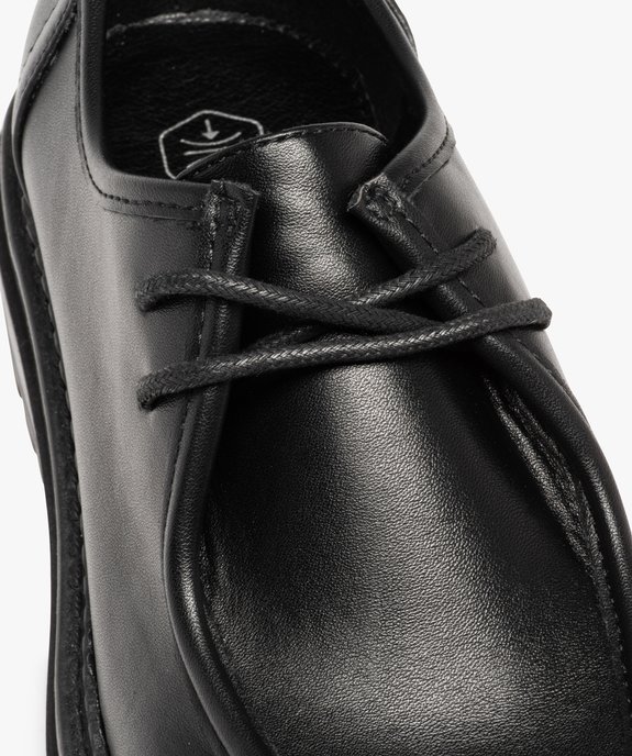 Derbies femme unis à lacets et semelle crantée vue6 - GEMO (CASUAL) - GEMO