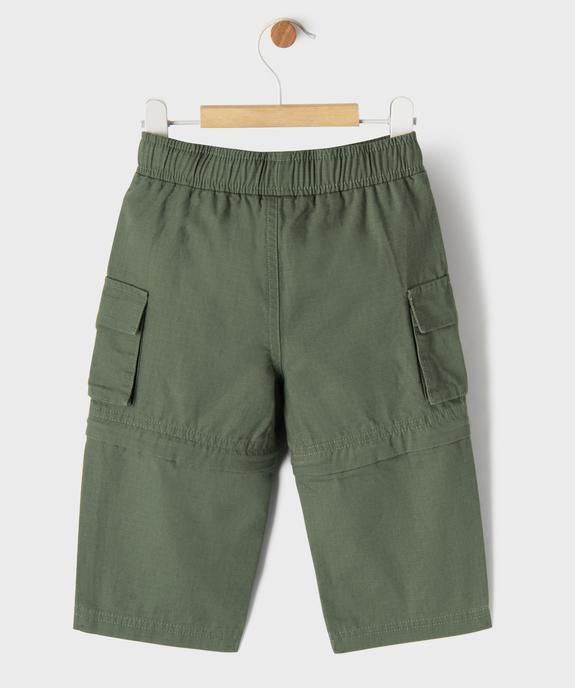 Pantalon et bermuda 2-en-1 en toile de coton bébé garçon vue4 - GEMO(BEBE DEBT) - GEMO