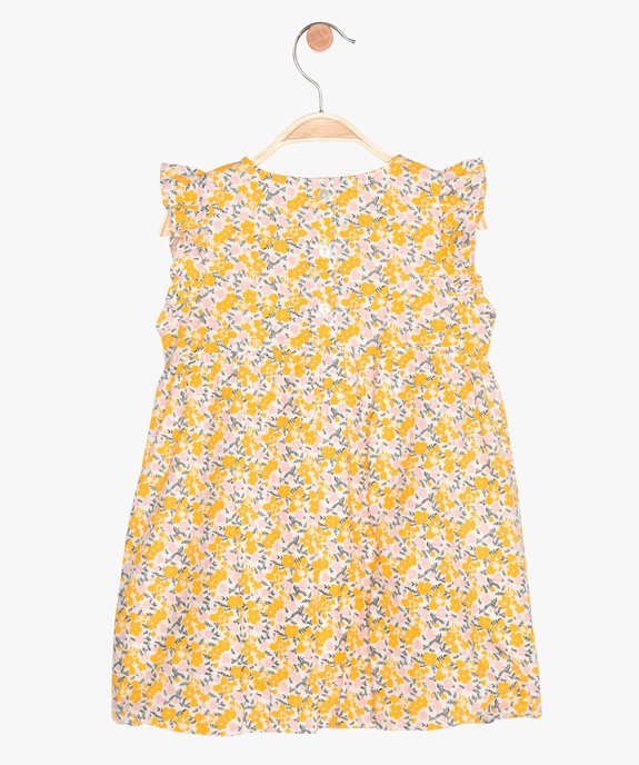 Robe bébé fille à motifs fleuris avec emmanchures à volants vue3 - GEMO(BEBE DEBT) - GEMO