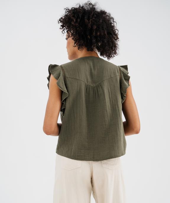 Blouse manches courtes en gaze de coton femme vue3 - GEMO(FEMME PAP) - GEMO
