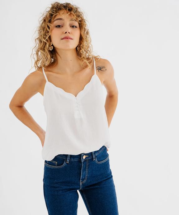 Débardeur à fines bretelles bi-matières femme  vue1 - GEMO(FEMME PAP) - GEMO