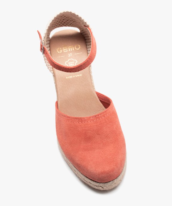Sandales femme compensées dessus cuir uni vue5 - GEMO(URBAIN) - GEMO
