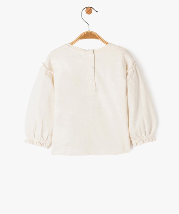 Tee-shirt bébé fille à manches longues fantaisie et broderie - LuluCastagnette vue4 - LULUCASTAGNETTE - GEMO