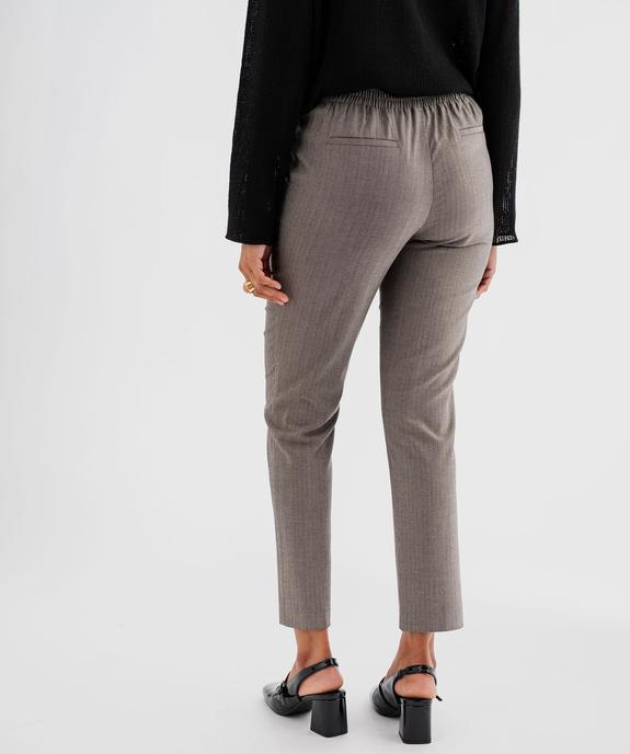 Pantalon droit en maille stretch à chevrons femme  vue3 - GEMO(FEMME PAP) - GEMO