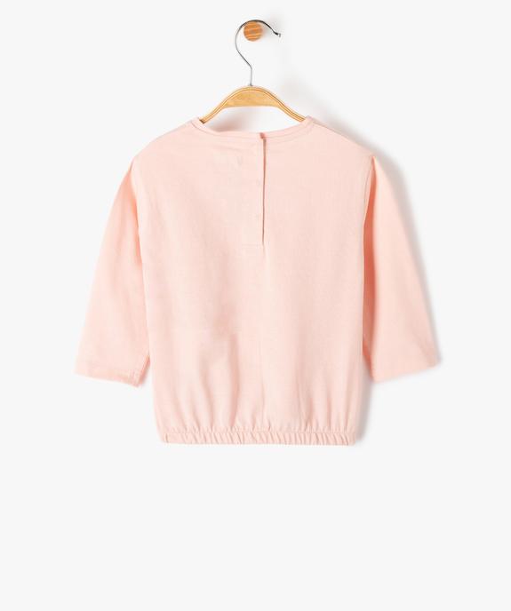 Tee-shirt bébé fille à manches 3/4 et taille élastiquée vue5 - GEMO(BEBE DEBT) - GEMO