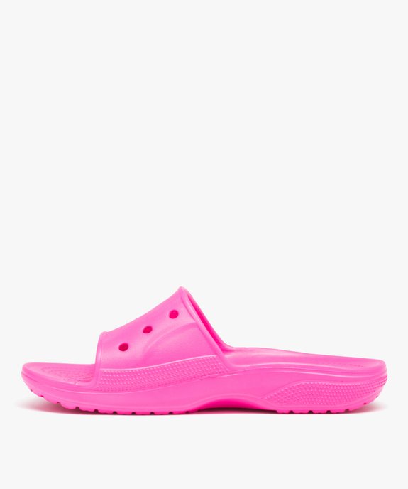 Claquettes femme unies à bride large perforée - Crocs vue3 - CROCS - GEMO