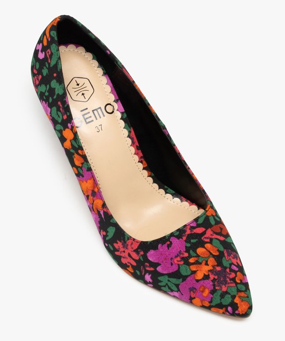 Escarpins femme à talon dessus imprimé végétal vue5 - GEMO(URBAIN) - GEMO
