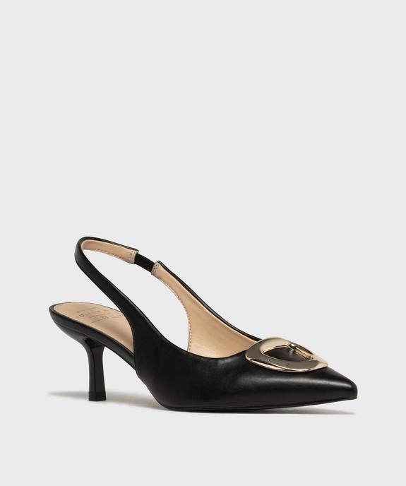 Escarpins slingback à bout pointu et talon fin femme - Follow Me vue2 - FOLLOW ME - GEMO