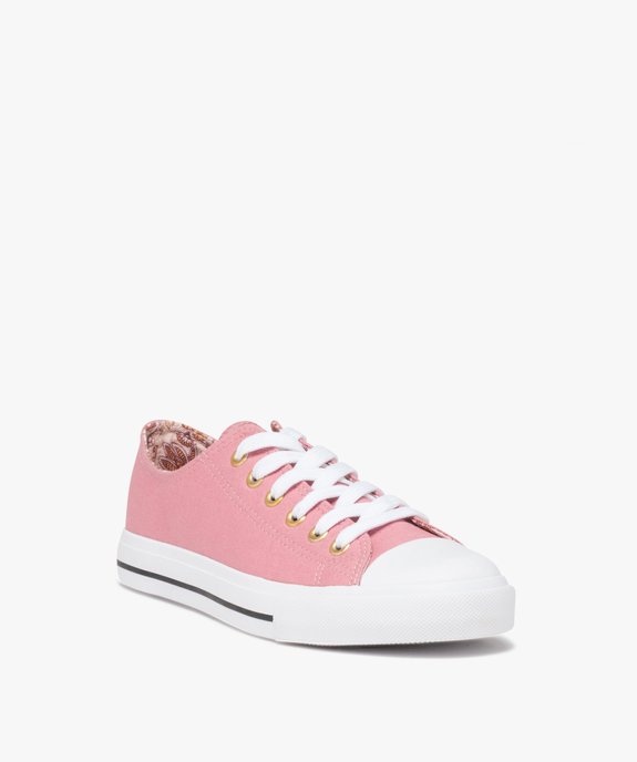 Baskets femme en toile unie et bout renforcé vue2 - GEMO 4G FEMME - GEMO