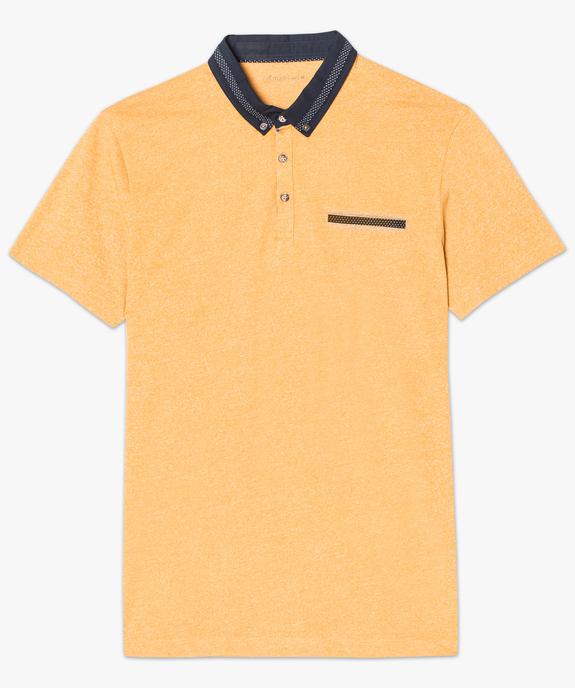 Tee-shirt à manches courtes col polo à liserés fantaisie vue4 - GEMO (HOMME) - GEMO