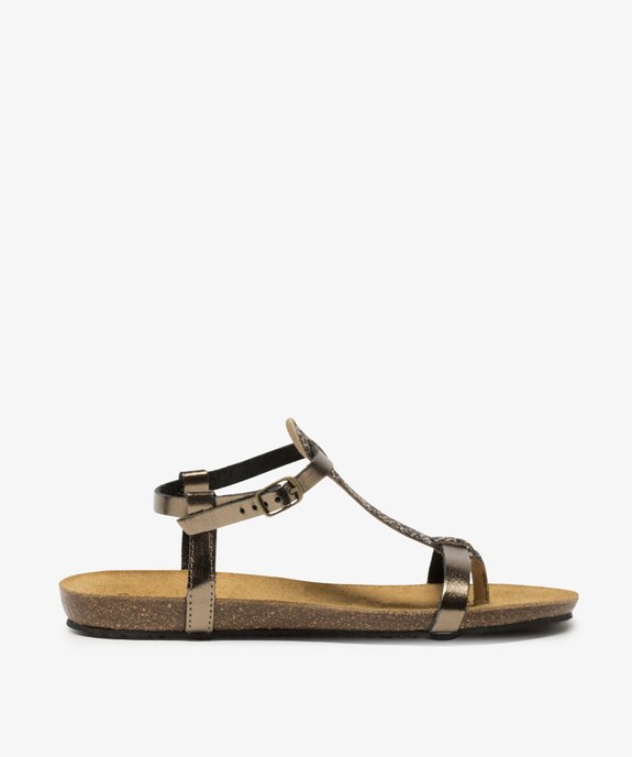 Sandales femme brillantes bicolores à brides vue1 - GEMO (CASUAL) - GEMO