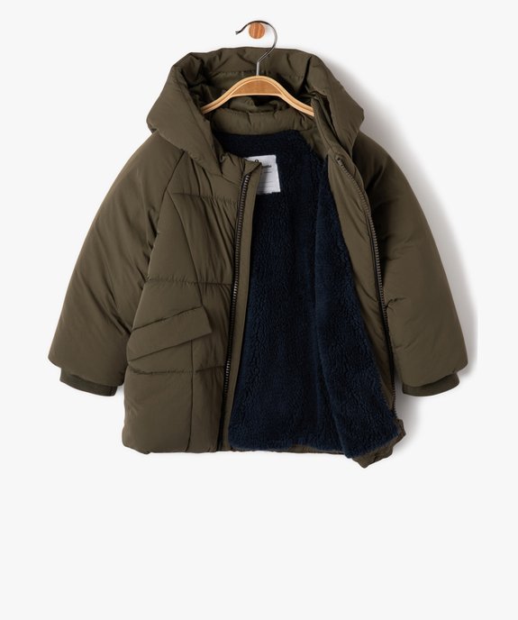 Blouson matelassé doublé peluche à capuche bébé garçon - LuluCastagnette vue2 - LULUCASTAGNETTE - GEMO