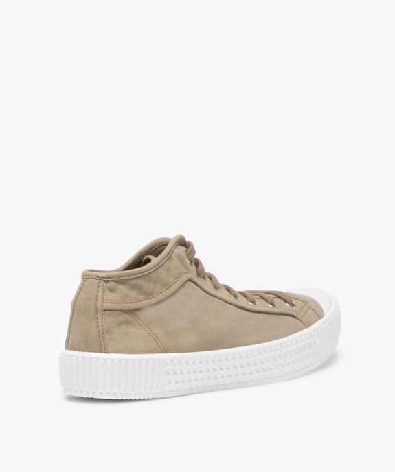 Tennis homme en toile unie semi-montantes vue4 - GEMO (CASUAL) - GEMO