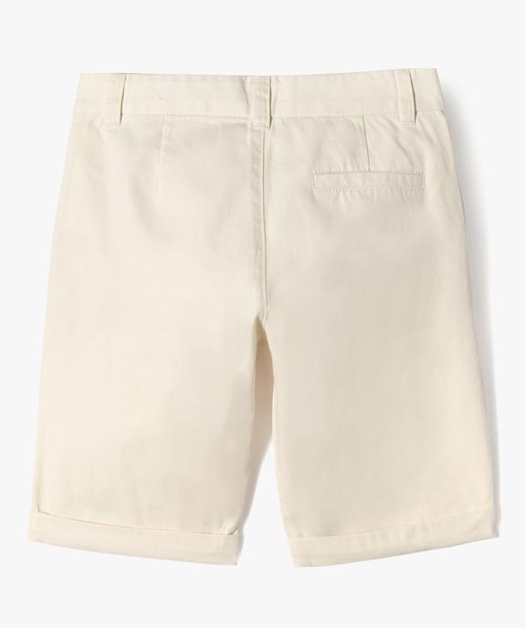 Bermuda coupe chino regular en toile de coton garçon vue3 - GEMO 4G GARCON - GEMO