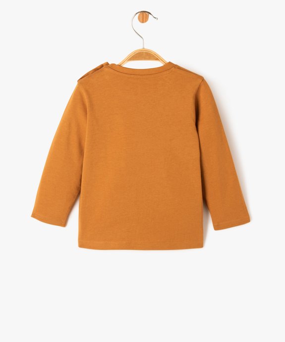 Tee-shirt imprimé à manches longues en coton bébé garçon vue3 - GEMO(BEBE DEBT) - GEMO