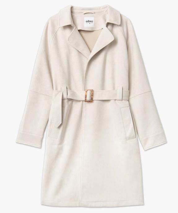 Manteau trench en suédine avec ceinture femme vue4 - GEMO(FEMME PAP) - GEMO